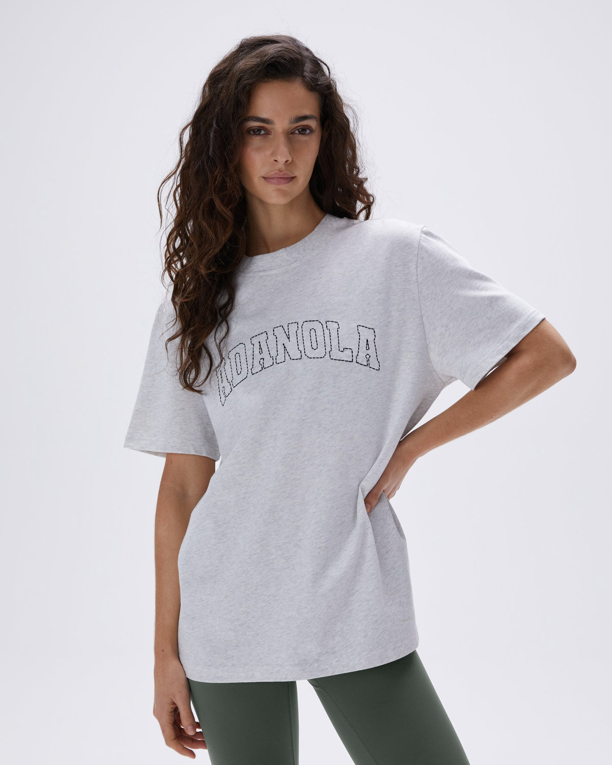 Oversized T-shirt - Light Grey Melange