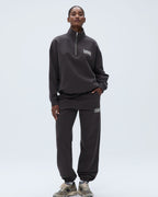 Trail Oversized Funnel Neck Zip Sweatshirt - Washed Coffee Bean/Marshmallow White