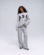 Knit Straight Leg Knit Sweatpants - Light Grey Melange