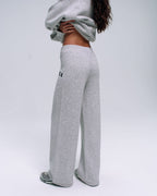 Knit Straight Leg Knit Sweatpants - Light Grey Melange