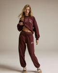 Cuffed Sweatpants - Burgundy