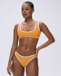 Contrast Scoop Bikini Top - Mango Orange/Marshmallow White