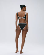 Contrast Scoop Bikini Top - Coffee Bean/Marshmallow White