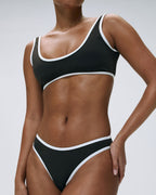 Contrast Scoop Bikini Top - Coffee Bean/Marshmallow White
