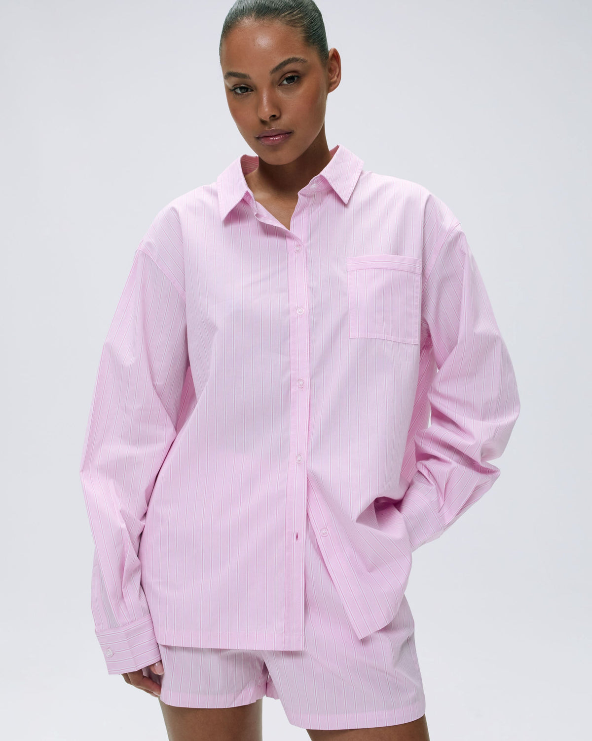 Cotton Stripe Boxer Shorts - Pink