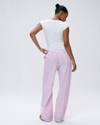 Cotton Stripe Pull On Pants - Pink