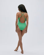 Cross Back Swimsuit - Jade Green