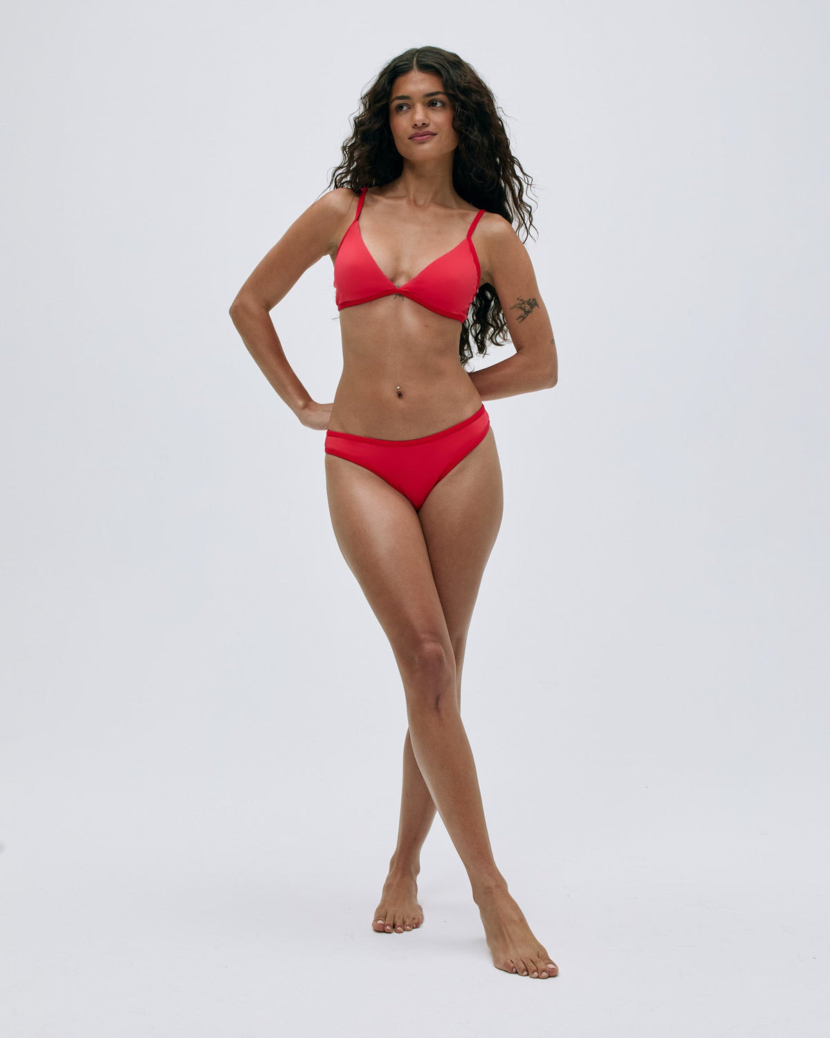 Contrast Bikini Bottom - Apple Red/Dark Red