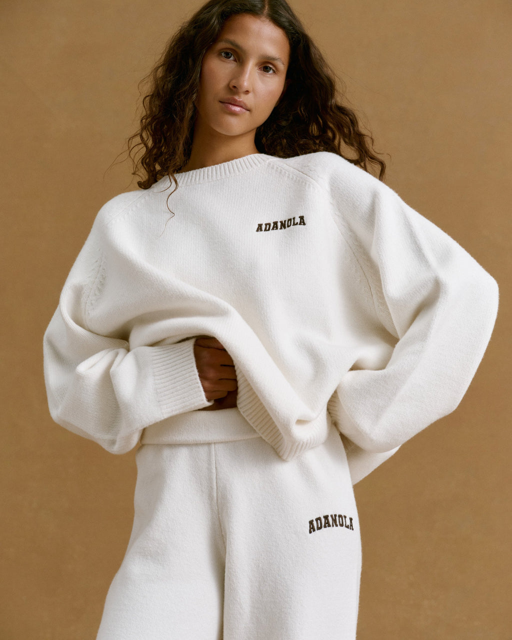 Knit Straight Leg Sweatpants - Cream