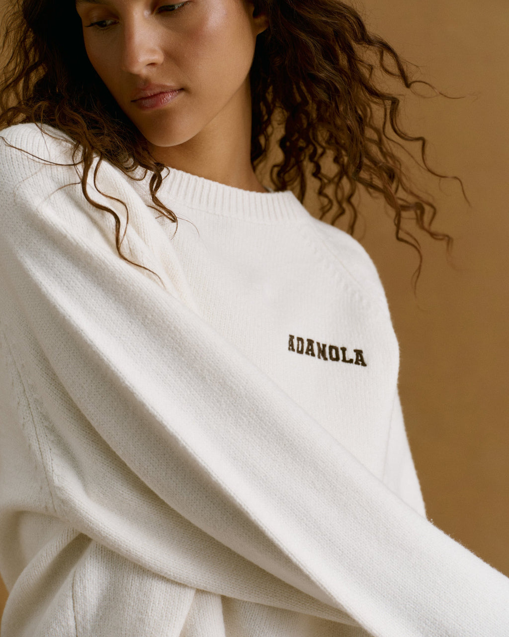 Oversized Knit Sweatshirt - Cream