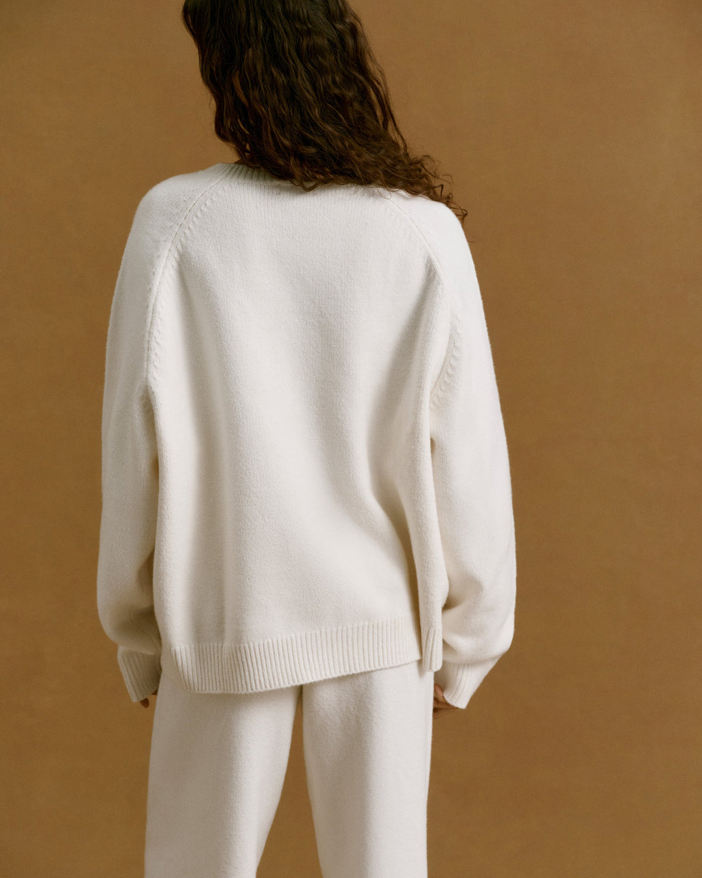 Oversized Knit Sweatshirt - Cream