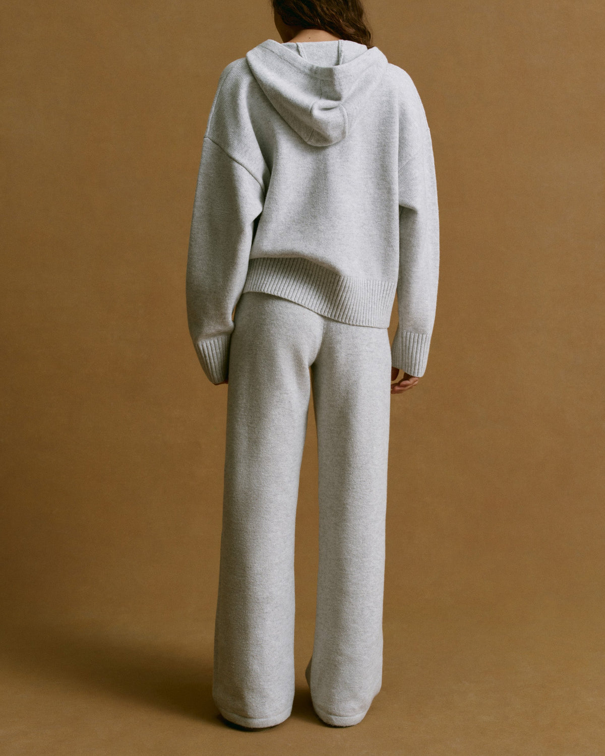 Knit Straight Leg Sweatpants - Light Grey Melange