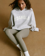 Boucle Oversized Knit Hoodie - Light Grey Melange