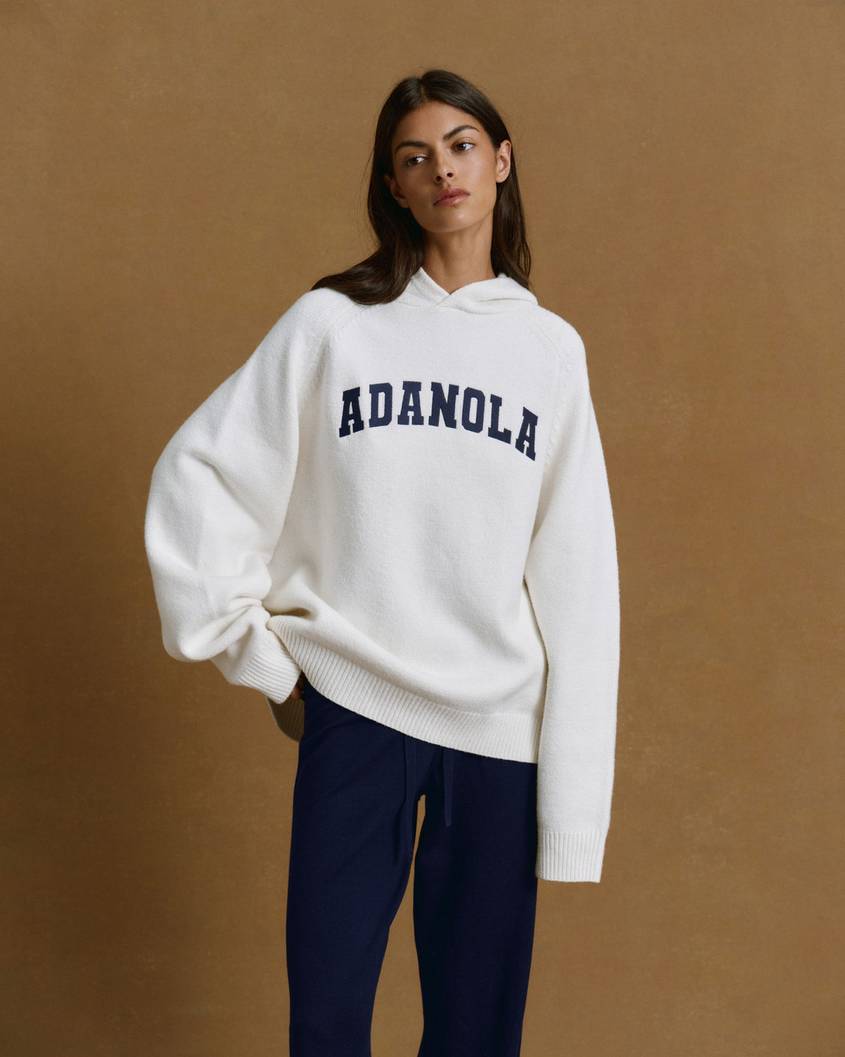 Oversized Knit Hoodie - Cream