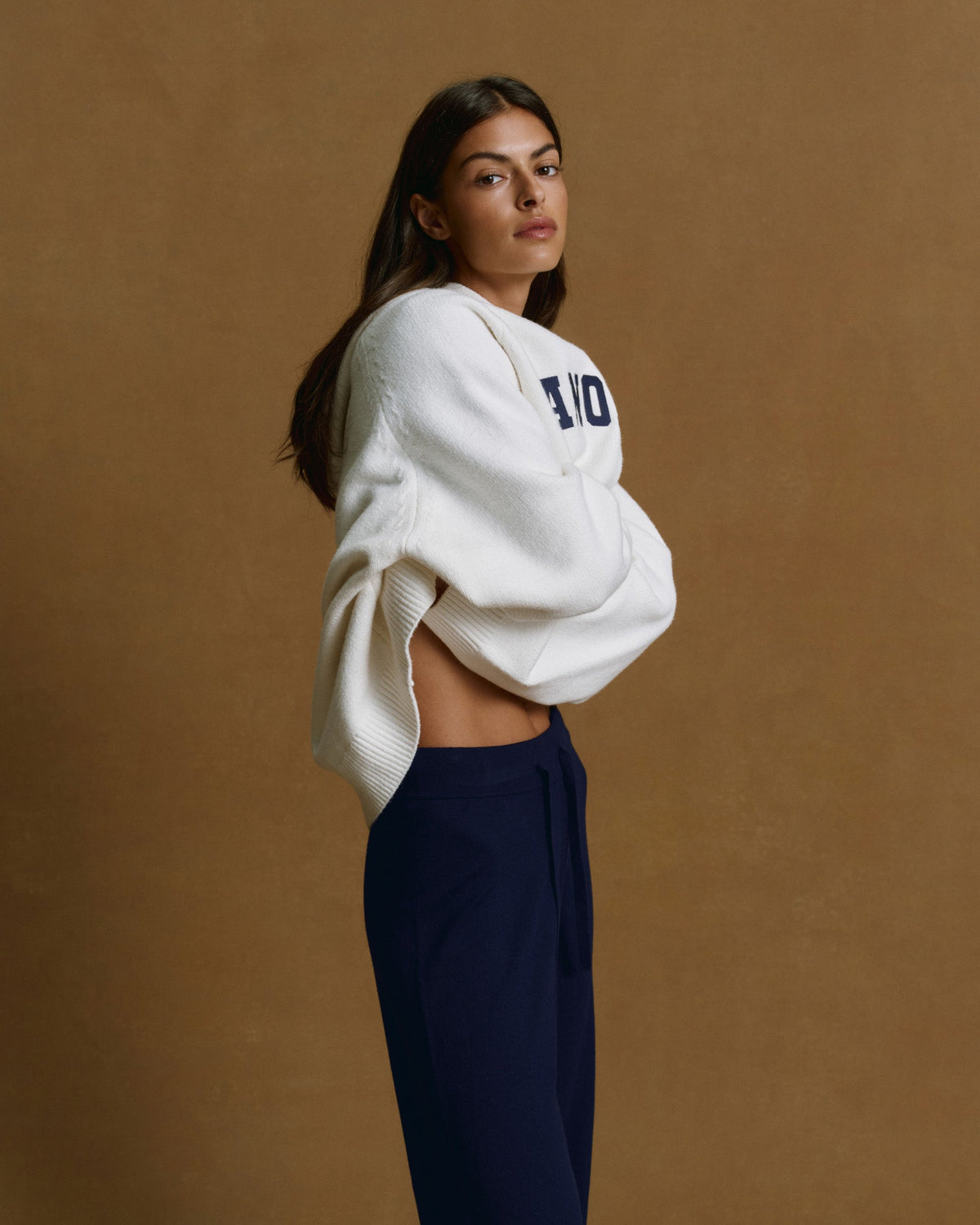 Oversized Knit Hoodie - Cream