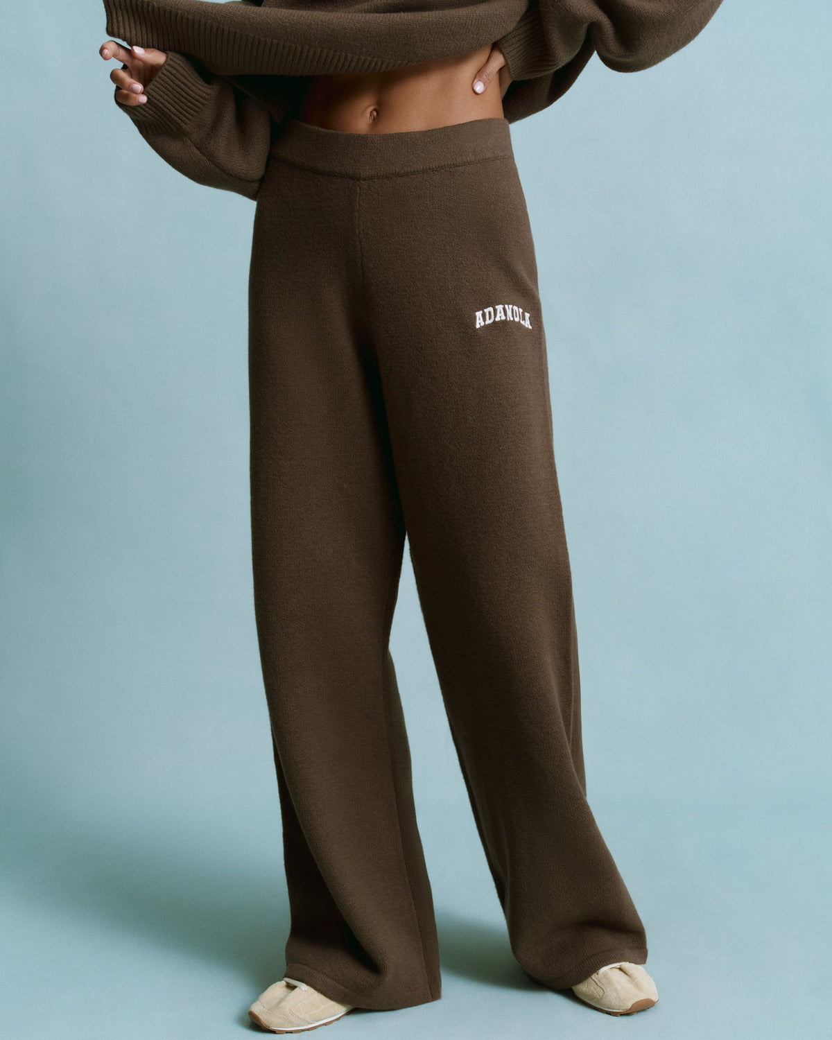 Knit Straight Leg Sweatpants - Dark Cocoa Brown