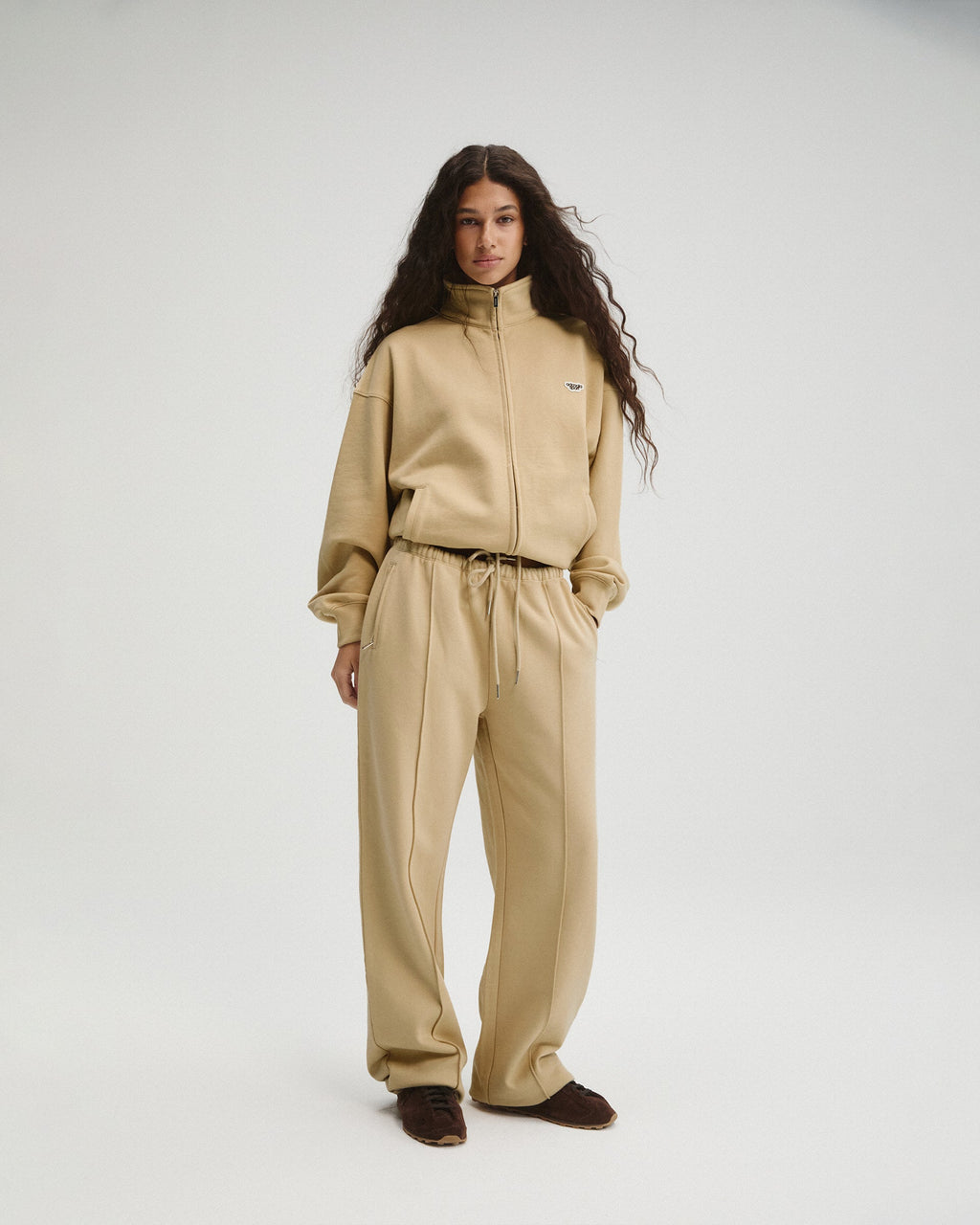 Straight Leg Sweatpants - Caramel Beige