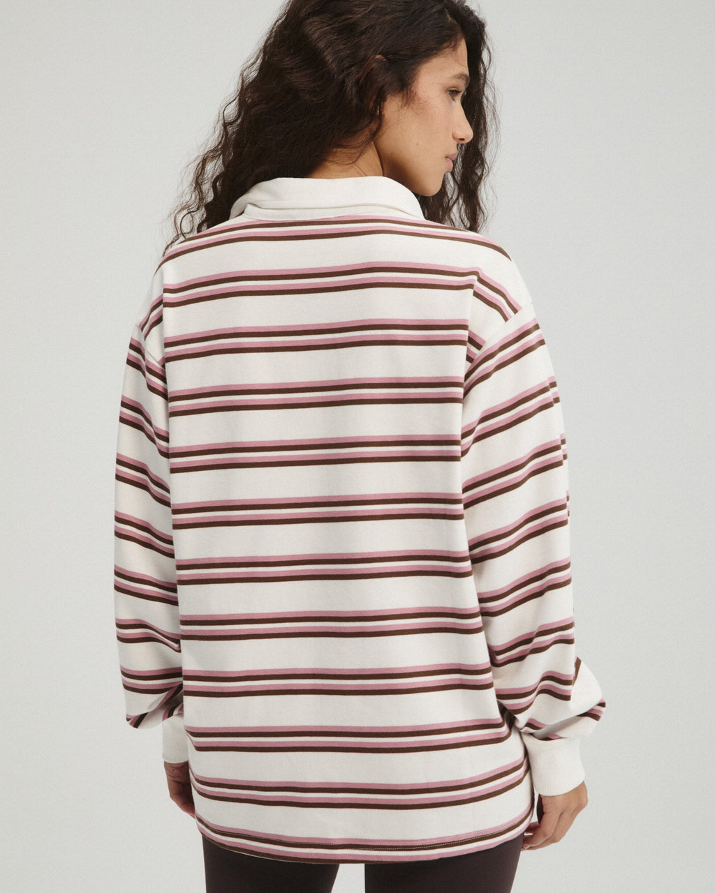 Stripe Rugby Top - Dusty Pink