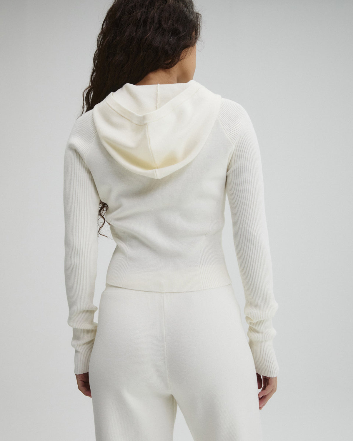 Knit Rib Hoodie - Marshmallow White