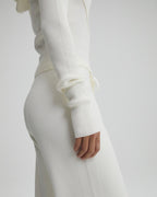 Knit Rib Straight Leg Sweatpants - Marshmallow White