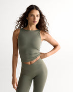Ultimate Scoop Back Tank - Olive Green