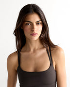 Ultimate Cross Back Top - Coffee Bean