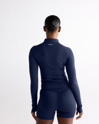 Ultimate Long Sleeve Zip Up Top - Navy Blue