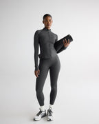 Ultimate Long Sleeve Zip Up Top - Graphite Grey