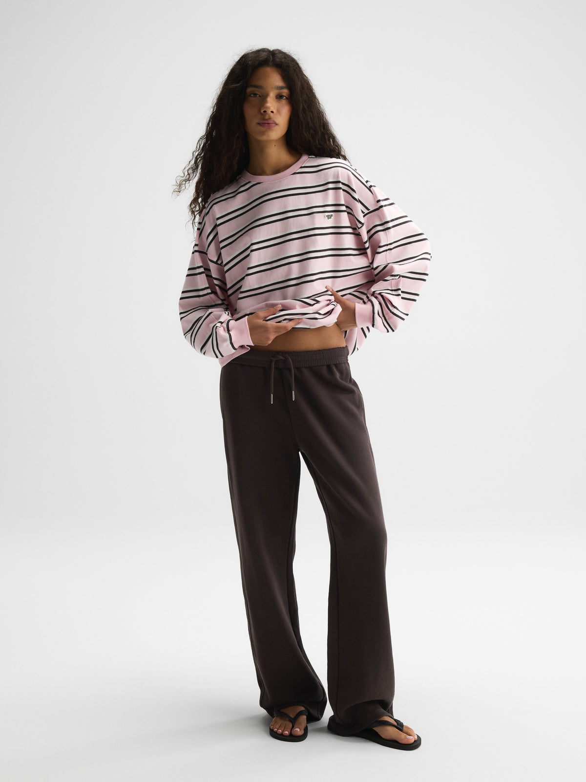 Straight Leg Sweatpants - Coffee Bean