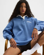 Oversized Rugby Top - Blossom Blue