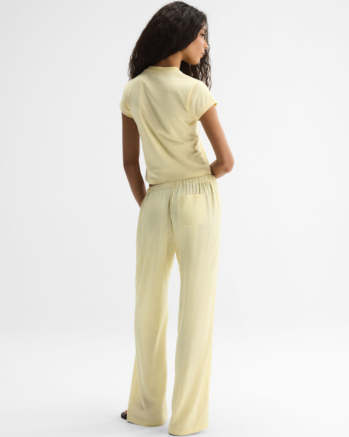 Linen Blend Pants - Buttercream