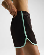 Towelling Piping Shorts - Coffee Bean