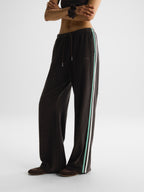 Terry Towelling Straight Leg Trousers - Coffee Bean