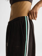 Terry Towelling Straight Leg Trousers - Coffee Bean