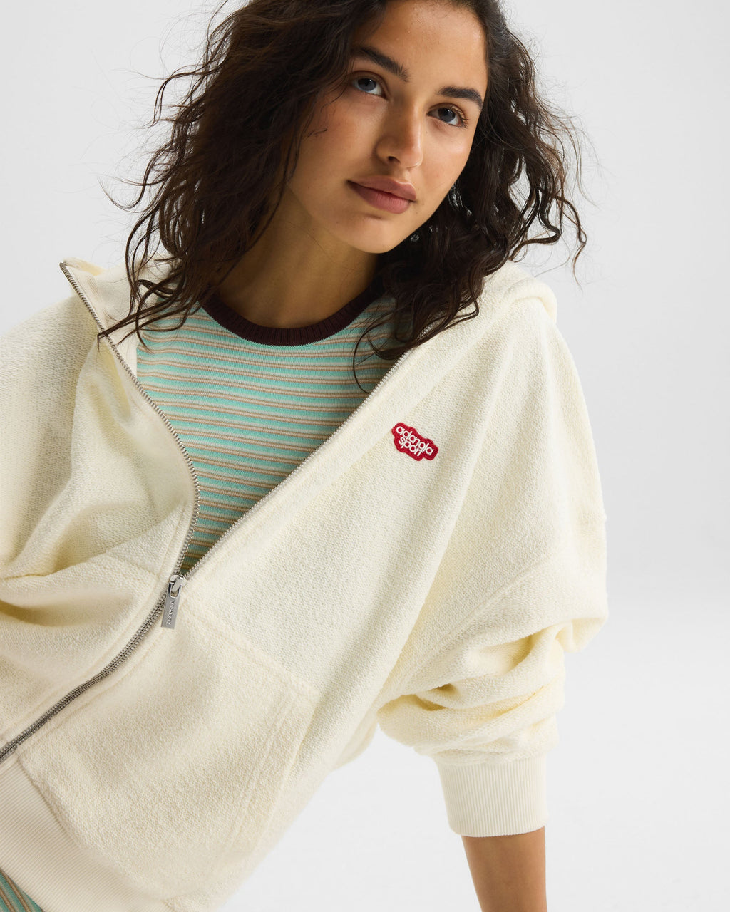 Zip Through Hoodie - Marshmallow White