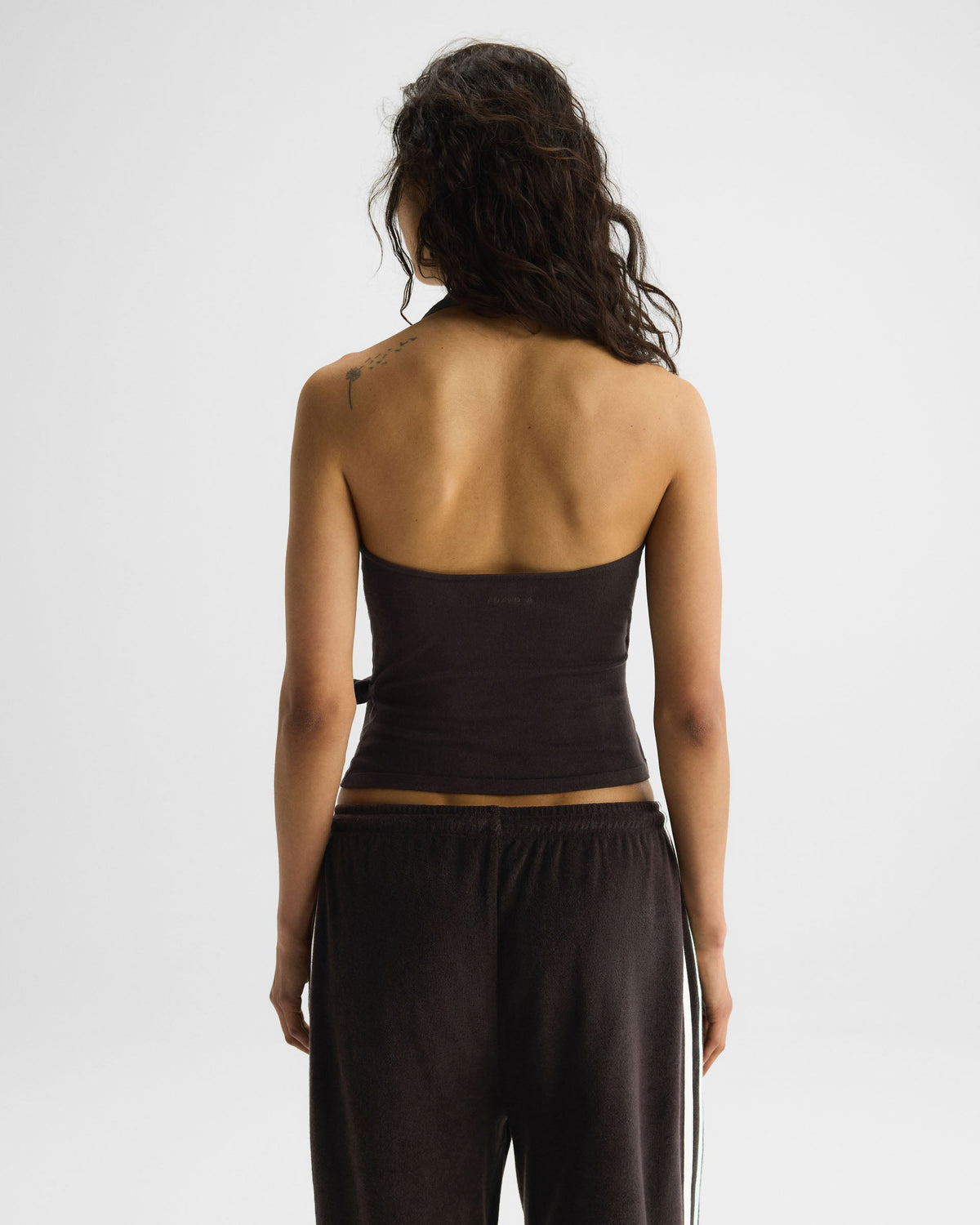 Knit Halter Neck Top - Coffee Bean