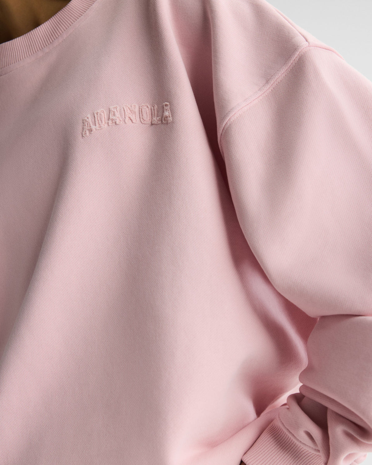 Varsity Applique Washed Oversized Sweatshirt - Soft Pink