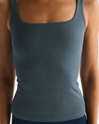Modal Soft Rib Square Neck Cami Top - Storm Blue