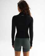 Ultimate Long Sleeve Zip Up Top - Black