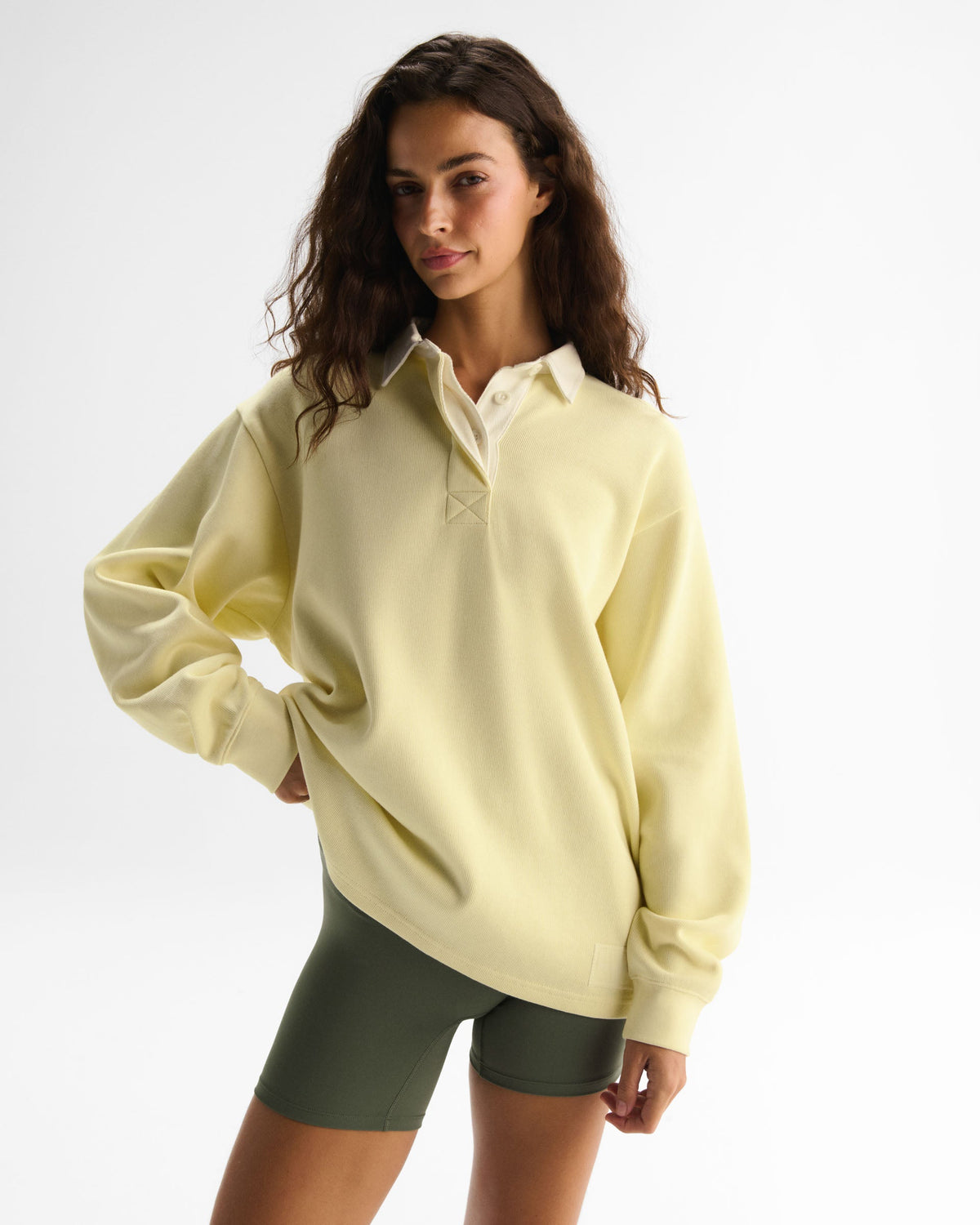 Oversized Rugby Sweatshirt - Buttercream