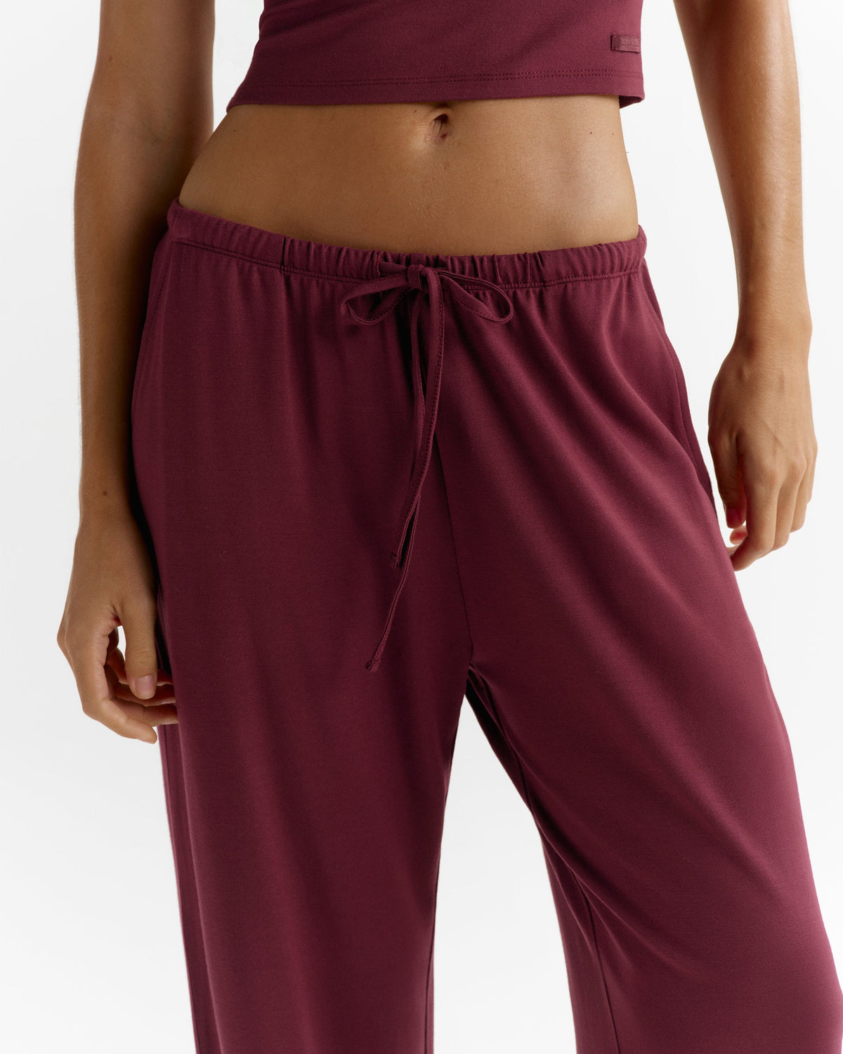 Modal Soft Lounge Trousers - Damson Red
