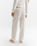 Modal Soft Lounge Cuffed Trousers - Marshmallow White