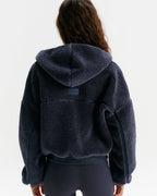 Cropped Hooded Fleece - Midnight Blue