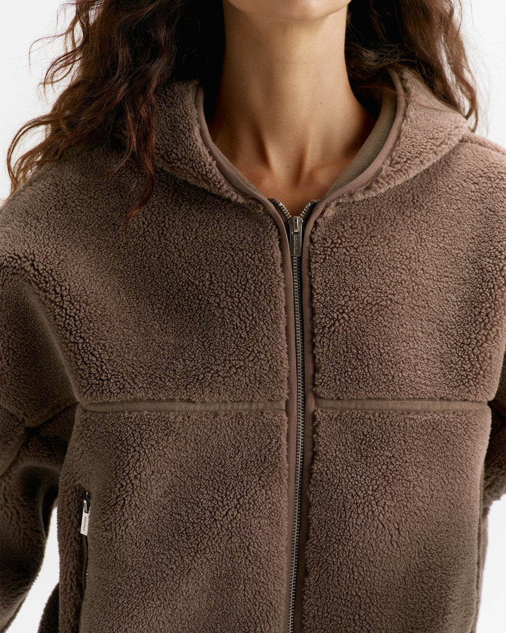 Cropped Hooded Fleece - Mink Brown