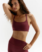 Ultimate Cross Back Bra - Damson Red