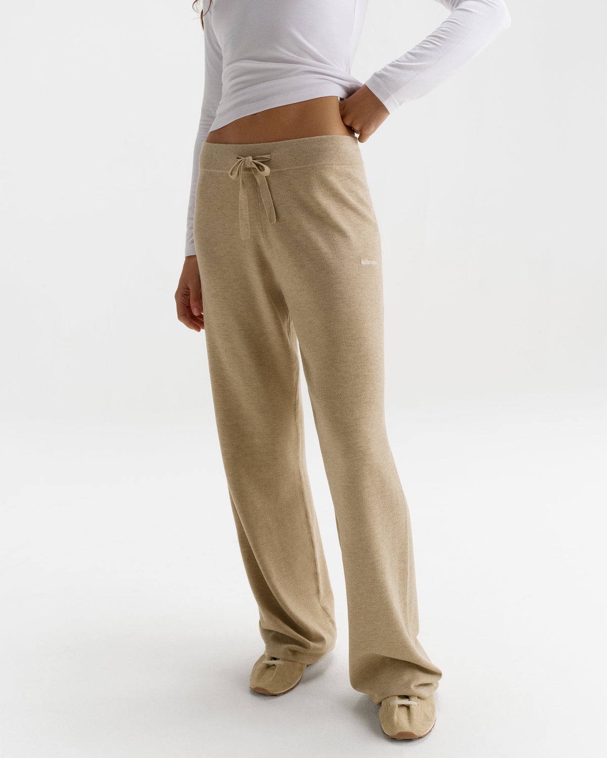 Knit Straight Leg Trousers - Oatmeal