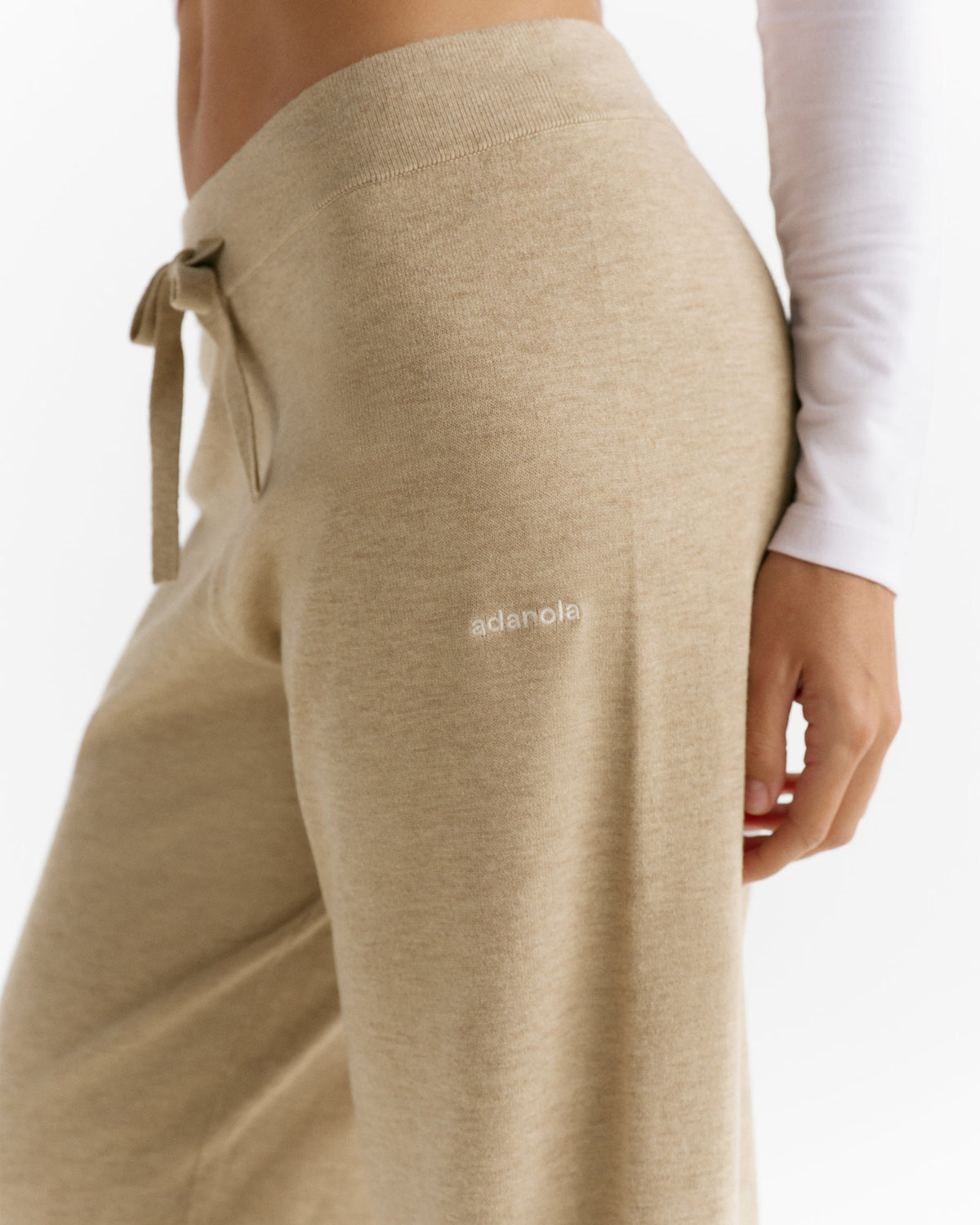 Knit Straight Leg Trousers - Oatmeal