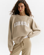 Boucle Oversized Knit Sweatshirt - Oatmeal