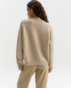Boucle Oversized Knit Sweatshirt - Oatmeal