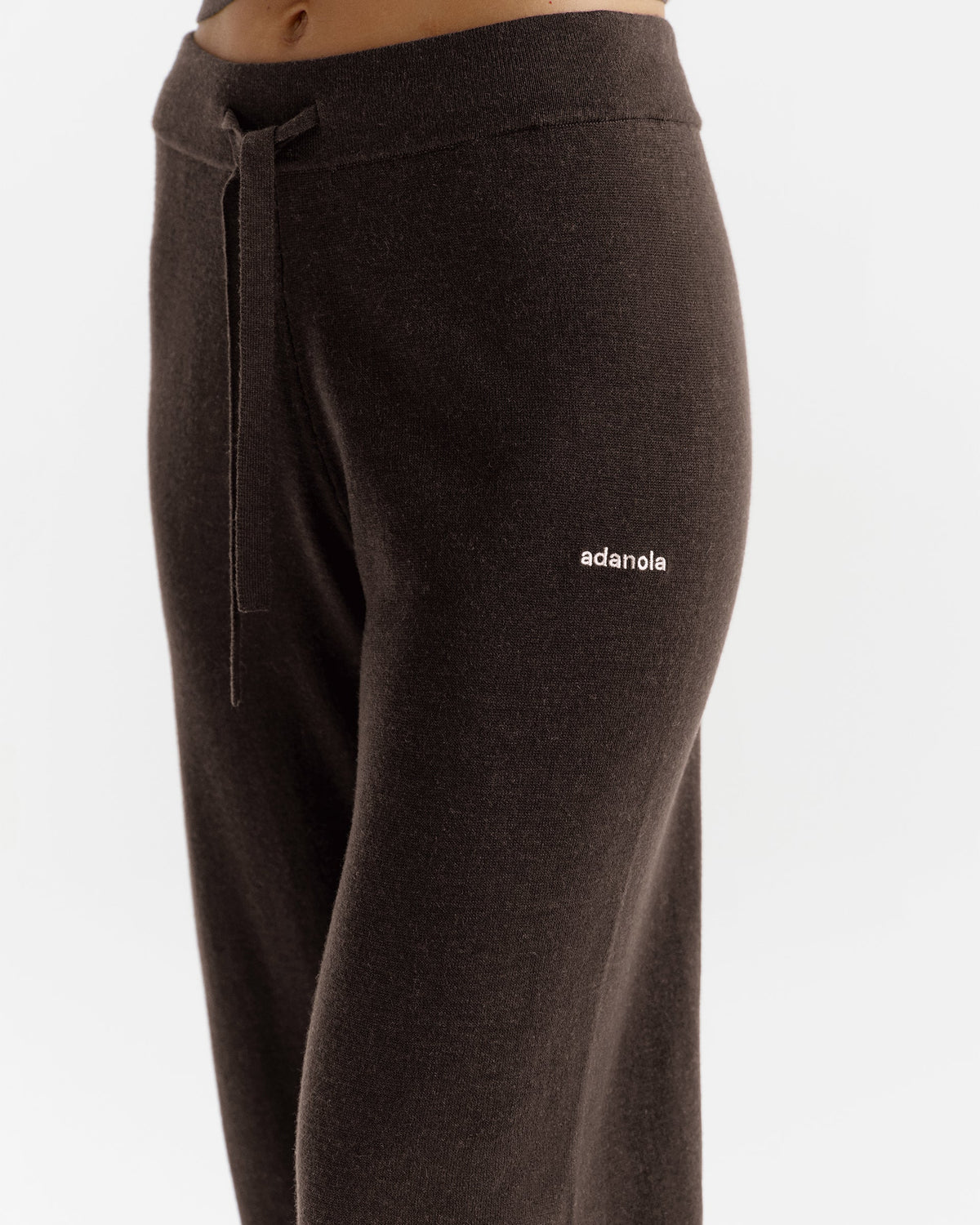Knit Straight Leg Trousers - Coffee Bean